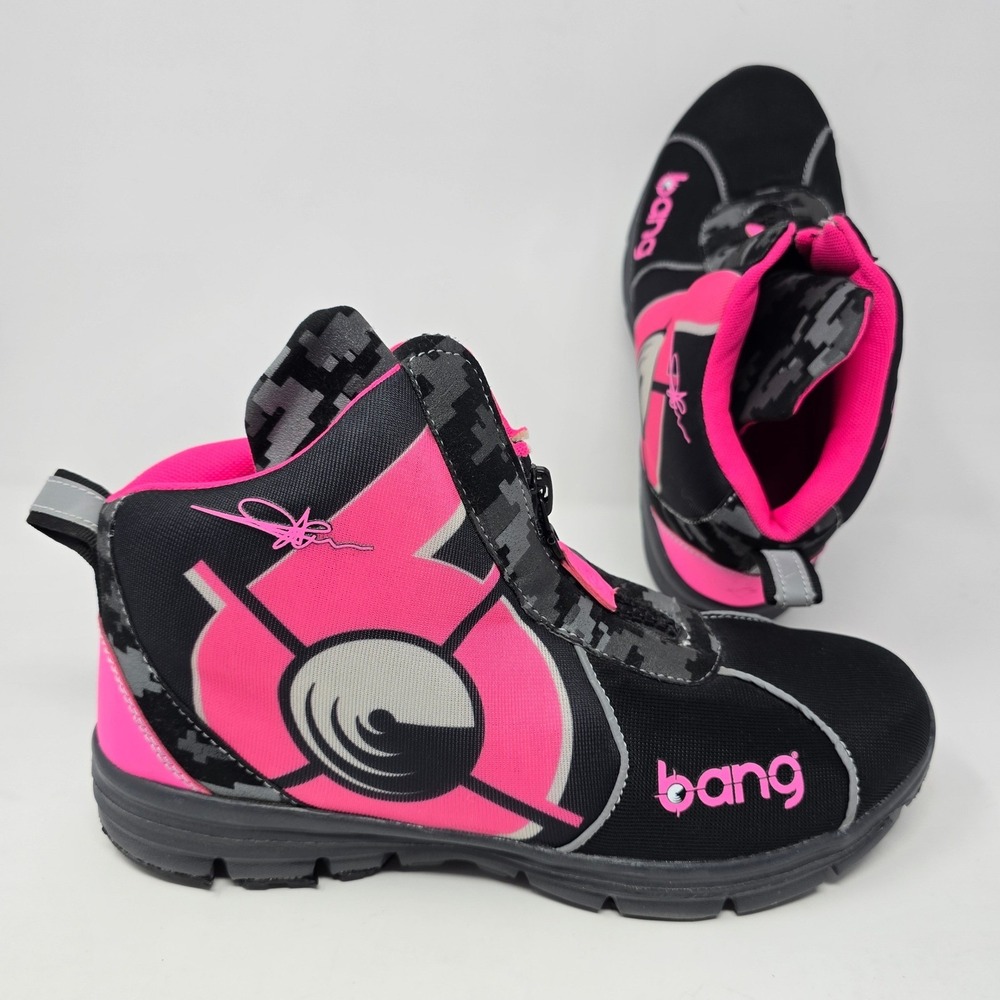 Bang Revolution PA0464 Black Neon Pink Camo Zip High Top Sneakers Womens 9